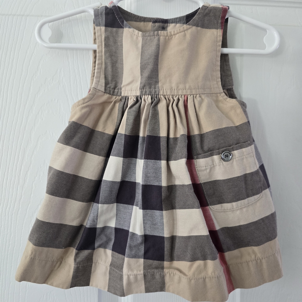Burberry Kids Dress in Beige and Black Check